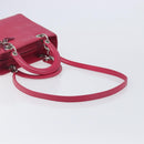 Christian Dior Canage Lady Dior Hand Bag Lamb Skin 2way Pink Silver Auth 213974A-9