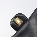 CHANEL Matelasse 25 Double Flap Chain Bag Lamb Skin Black Gold CC Auth 213975SAM-18