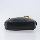 CHANEL Chain Shoulder Bag Lamb Skin Black Gold CC Auth 213976V-10