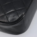 CHANEL Chain Shoulder Bag Lamb Skin Black Gold CC Auth 213976V-12
