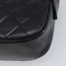 CHANEL Chain Shoulder Bag Lamb Skin Black Gold CC Auth 213976V-13