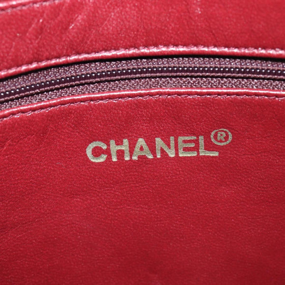 CHANEL Chain Shoulder Bag Lamb Skin Black Gold CC Auth 213976V