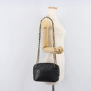 CHANEL Chain Shoulder Bag Lamb Skin Black Gold CC Auth 213976V-25