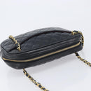 CHANEL Chain Shoulder Bag Lamb Skin Black Gold CC Auth 213976V-6