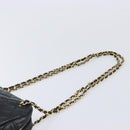 CHANEL Chain Shoulder Bag Lamb Skin Black Gold CC Auth 213976V-8