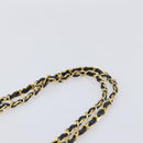 CHANEL Chain Shoulder Bag Lamb Skin Black Gold CC Auth 213976V-9