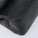 CHANEL Matelasse 23 Chain Shoulder Bag Lamb Skin Black Gold CC Auth 213981SAM-11