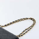 CHANEL Matelasse 23 Chain Shoulder Bag Lamb Skin Black Gold CC Auth 213981SAM-8