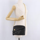 CHANEL Matelasse Chain Shoulder Bag Lamb Skin Black Gold CC Auth 213984V-25