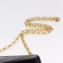 CHANEL Matelasse Chain Shoulder Bag Lamb Skin Black Gold CC Auth 213984V-8