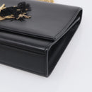 Saint Laurent Kate Chain Shoulder Bag Leather Gold Black Auth 213991M-10