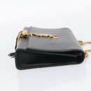 Saint Laurent Kate Chain Shoulder Bag Leather Gold Black Auth 213991M-5