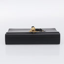 Saint Laurent Kate Chain Shoulder Bag Leather Gold Black Auth 213991M-9