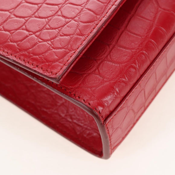 Saint Laurent Kate Chain Bag Calf leather Embossed Red Auth 213998M