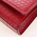 Saint Laurent Kate Chain Bag Calf leather Embossed Red Auth 213998M-11