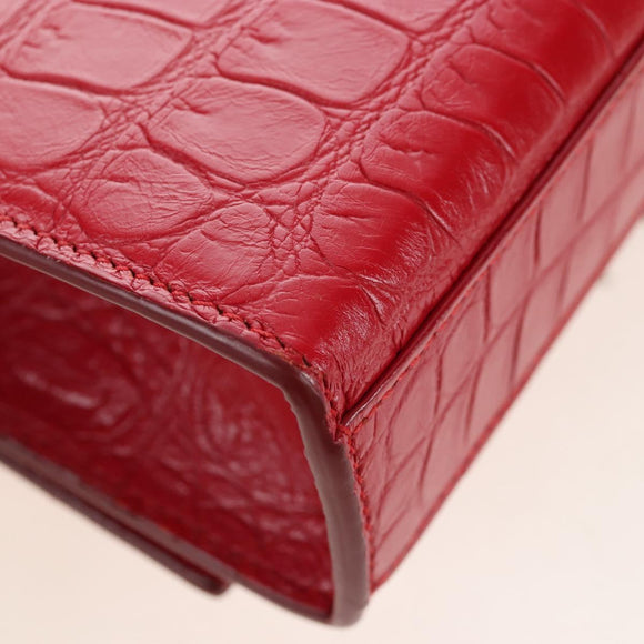 Saint Laurent Kate Chain Bag Calf leather Embossed Red Auth 213998M