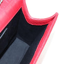 Saint Laurent Kate Chain Bag Calf leather Embossed Red Auth 213998M-22