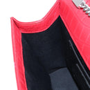 Saint Laurent Kate Chain Bag Calf leather Embossed Red Auth 213998M-23