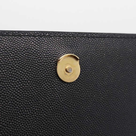 Saint Laurent Chain Kate Shoulder Bag Leather Black Gold Auth 213999M