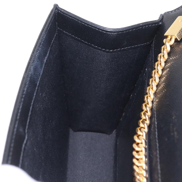 Saint Laurent Chain Kate Shoulder Bag Leather Black Gold Auth 213999M