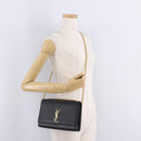 Saint Laurent Chain Kate Shoulder Bag Leather Black Gold Auth 213999M-27