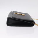Saint Laurent Chain Kate Shoulder Bag Leather Black Gold Auth 213999M-4