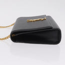Saint Laurent Chain Kate Shoulder Bag Leather Black Gold Auth 213999M-5