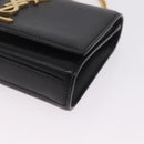 Saint Laurent Chain Kate Shoulder Bag Leather Black Gold Auth 214001M-11