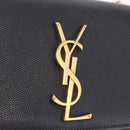 Saint Laurent Chain Kate Shoulder Bag Leather Black Gold Auth 214001M-14