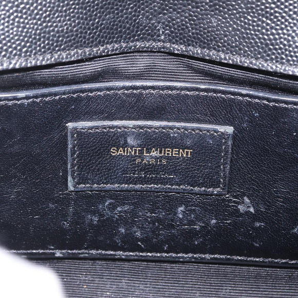 Saint Laurent Chain Kate Shoulder Bag Leather Black Gold Auth 214001M