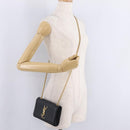 Saint Laurent Chain Kate Shoulder Bag Leather Black Gold Auth 214001M-25