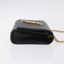 Saint Laurent Chain Kate Shoulder Bag Leather Black Gold Auth 214001M-4