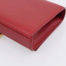 Saint Laurent Kate Chain Shoulder Bag Leather Red Gold Auth 214002M-12