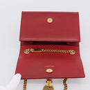 Saint Laurent Kate Chain Shoulder Bag Leather Red Gold Auth 214002M-16