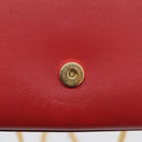 Saint Laurent Kate Chain Shoulder Bag Leather Red Gold Auth 214002M-18