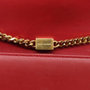 Saint Laurent Kate Chain Shoulder Bag Leather Red Gold Auth 214002M-19