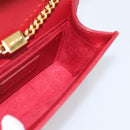 Saint Laurent Kate Chain Shoulder Bag Leather Red Gold Auth 214002M-22