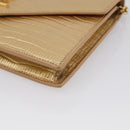 Saint Laurent Chain Shoulder Bag Leather Embossed Gold Auth 214003M-10