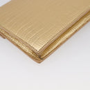 Saint Laurent Chain Shoulder Bag Leather Embossed Gold Auth 214003M-13
