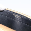 Saint Laurent Chain Shoulder Bag Leather Embossed Gold Auth 214003M-16