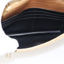 Saint Laurent Chain Shoulder Bag Leather Embossed Gold Auth 214003M-17