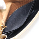 Saint Laurent Chain Shoulder Bag Leather Embossed Gold Auth 214003M-20