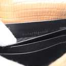 Saint Laurent Chain Shoulder Bag Leather Embossed Gold Auth 214003M-21