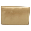 Saint Laurent Chain Shoulder Bag Leather Embossed Gold Auth 214003M-3