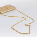 Saint Laurent Chain Shoulder Bag Leather Embossed Gold Auth 214003M-7