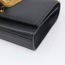 Saint Laurent Chain Kate Shoulder Bag Leather Black Gold Auth 214005M-10