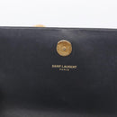 Saint Laurent Chain Kate Shoulder Bag Leather Black Gold Auth 214005M-17