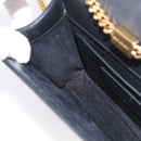 Saint Laurent Chain Kate Shoulder Bag Leather Black Gold Auth 214005M-22