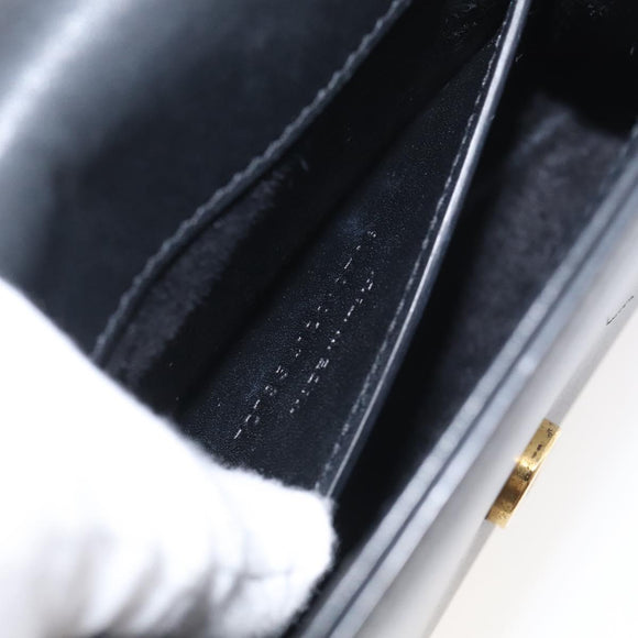 Saint Laurent Chain Kate Shoulder Bag Leather Black Gold Auth 214005M