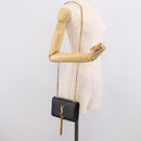 Saint Laurent Chain Kate Shoulder Bag Leather Black Gold Auth 214005M-25